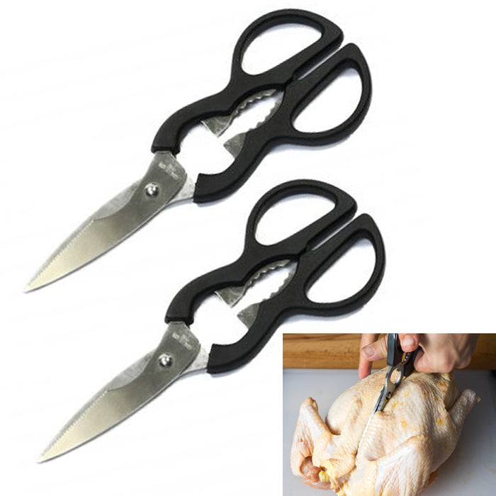 2 x 8 Kitchen Shears Scissors Meat Poultry Herbs Food Stainless Steel Blades